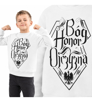 Bluza dziecięca Patriotyczna B-H-O NAPIS CZARNY